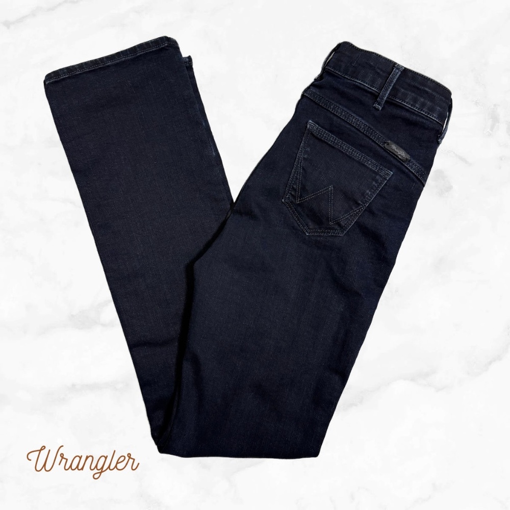 Wrangler Sara Narrow Jeans W26 L32 Dark Wash Slim Straight Stretch Denim